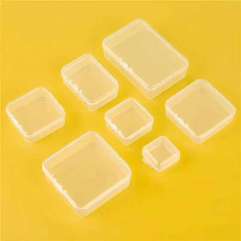 10 Pcs Rectangular Translucent Plastic Storage Boxes