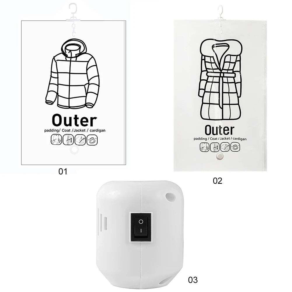 Hanging Transparent Vacuum Storage Bag with Air Pump