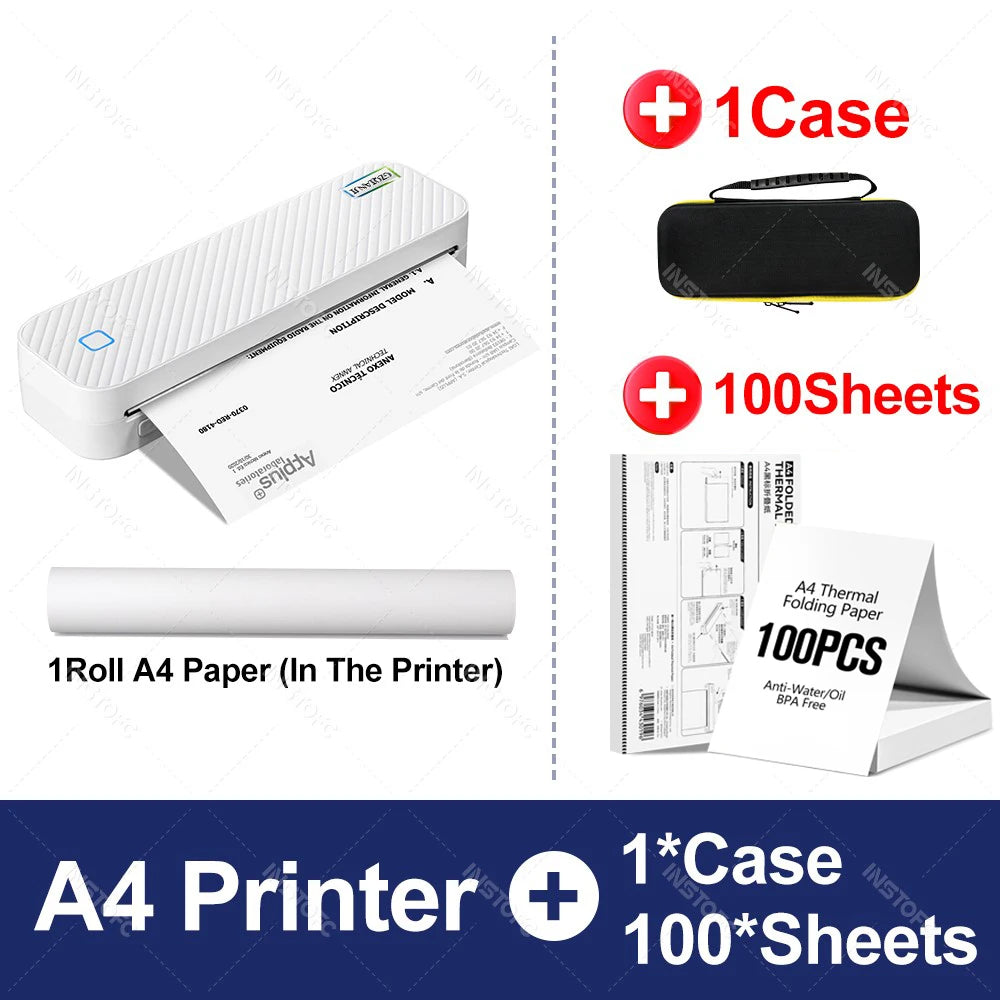 Portable A4 Thermal Bluetooth Printer – Photos & Document Printing Machine