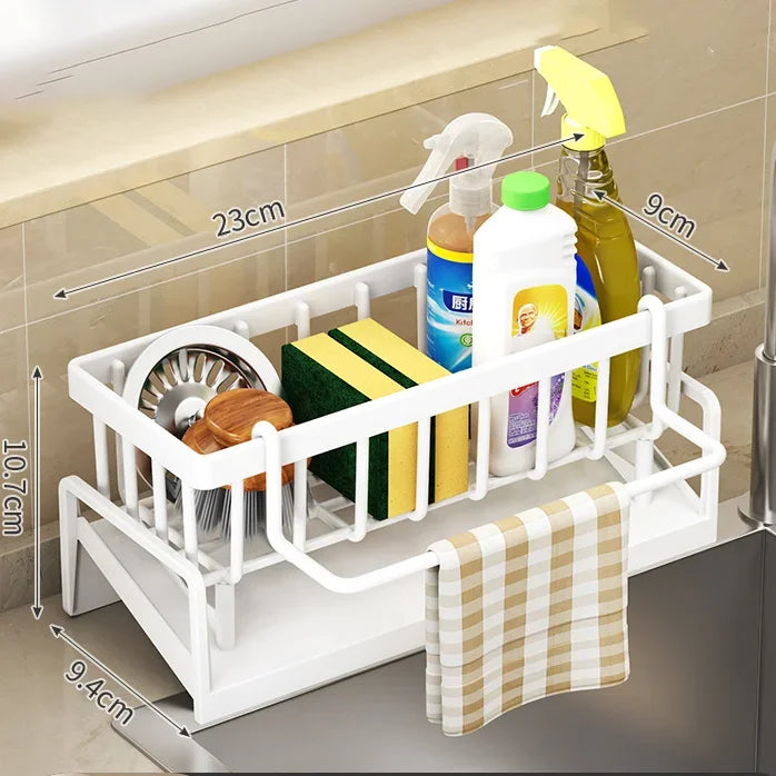 No-Punch Sink Rack – Kitchen Shelf & Drainage Storage Organizer