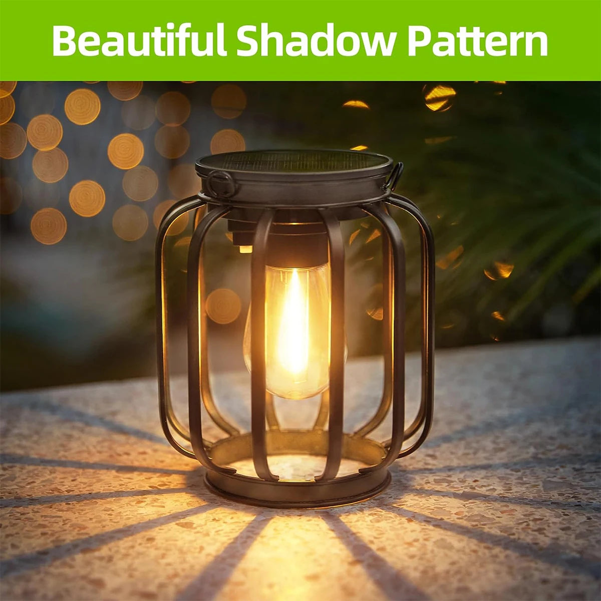 Solar LED Lantern with Daylight Sensor – Waterproof Outdoor Garden Light