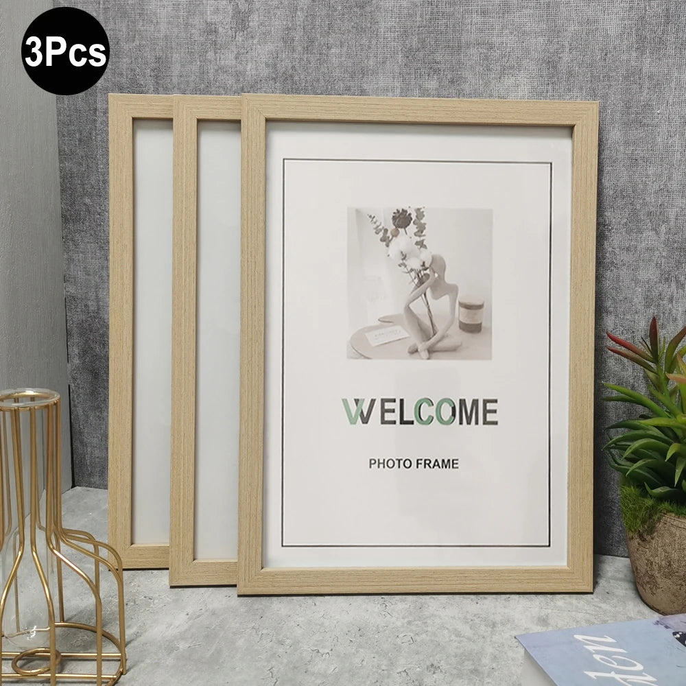 1Pc/3Pcs Wall Gallery Photo Frames – A4, 15x20, 20x25 cm for Tabletop or Wall Mount Display