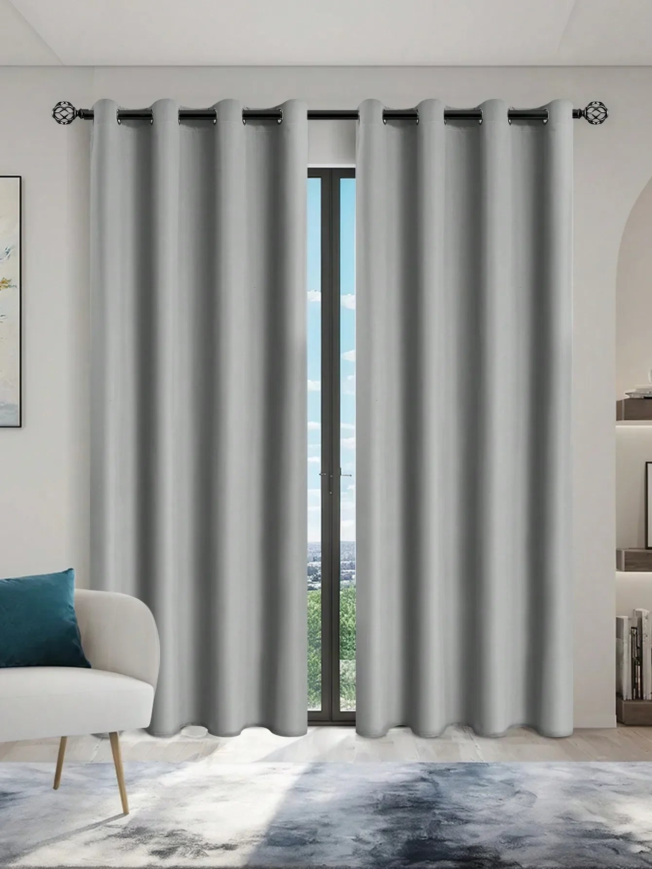 Solid Blackout Curtain with Grommets – Bedroom Privacy Drape (1pc)