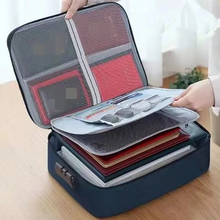 3-Layer Document Organizer Bag – Passport, File & Safe Storage Case for Home/Travel
