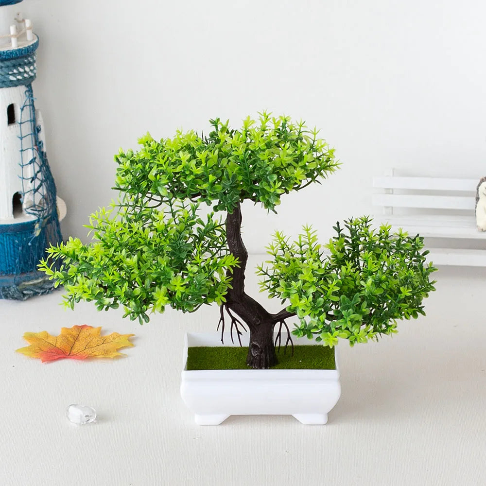 Artificial Potted Bonsai Tree – Small Fake Plant Home & Table Decor