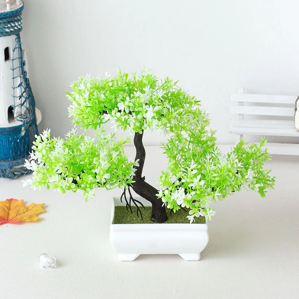 Artificial Potted Bonsai Tree – Small Fake Plant Home & Table Decor