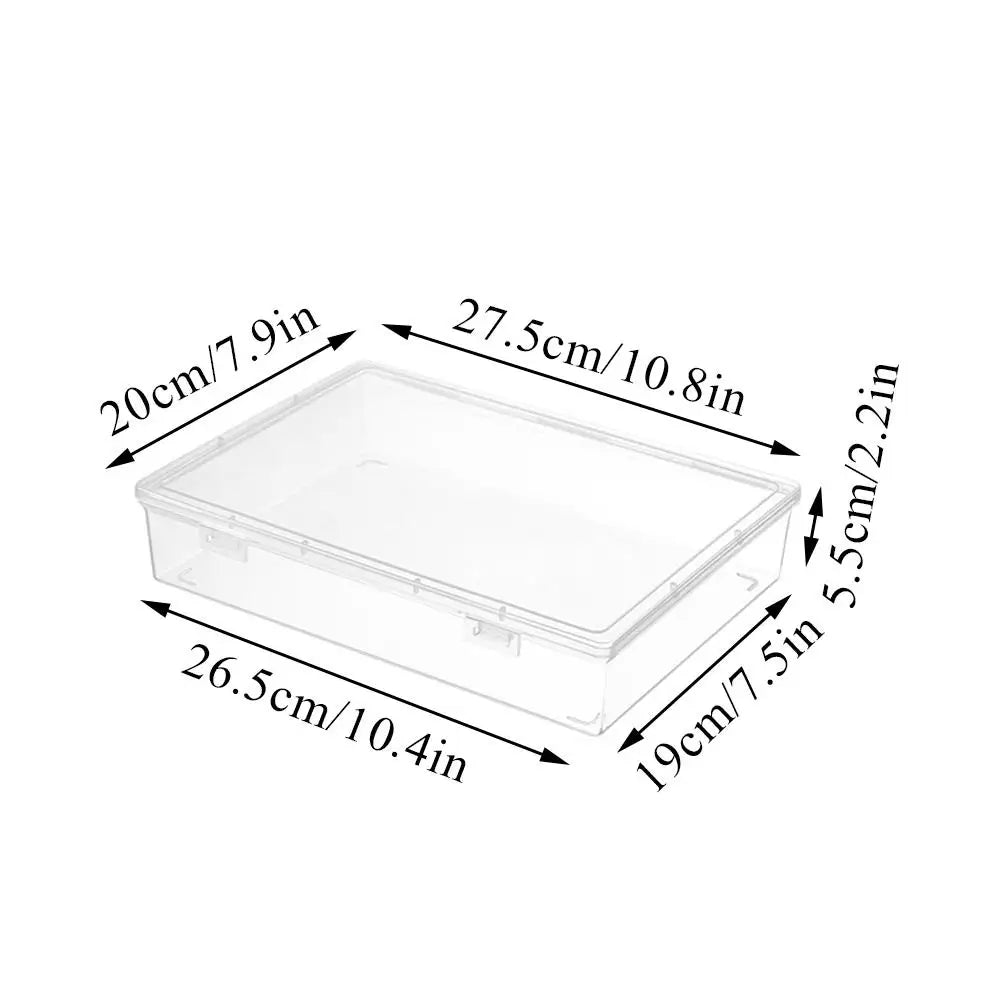 Large Capacity Transparent Plastic Document Storage Box