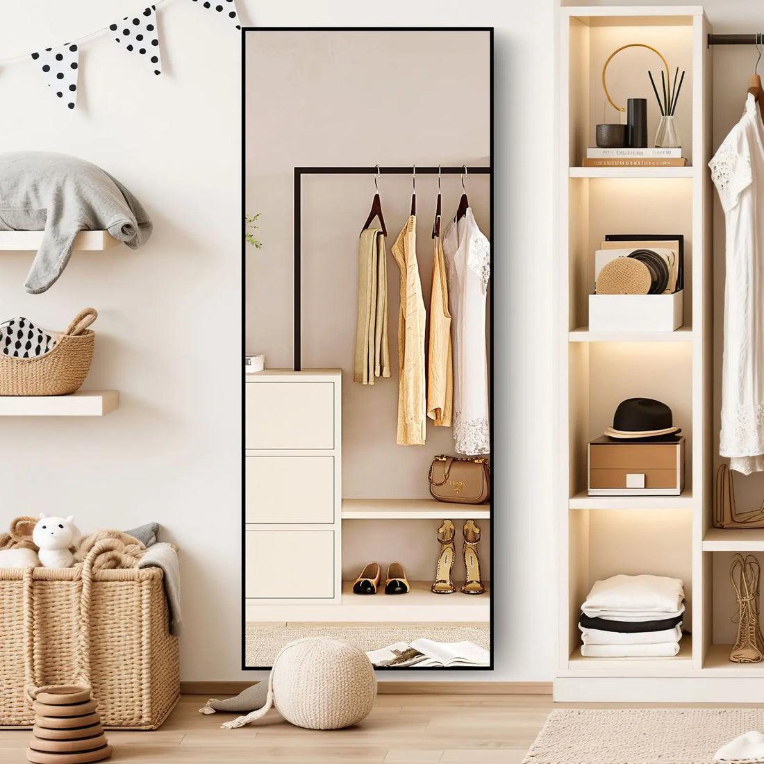 1.5m Rectangular Full-Length Floor Mirror with Aluminum Frame