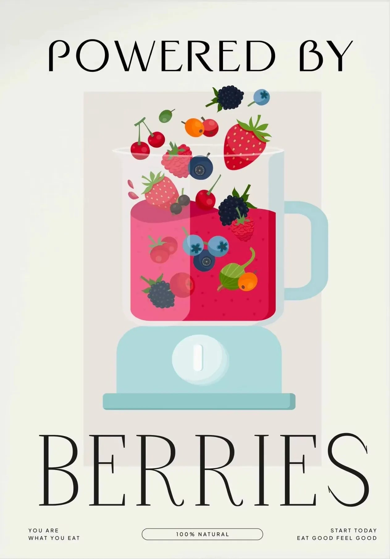 Eat More Fruits & Veggies Kitchen Wall Art – Canvas Poster (Frameless)