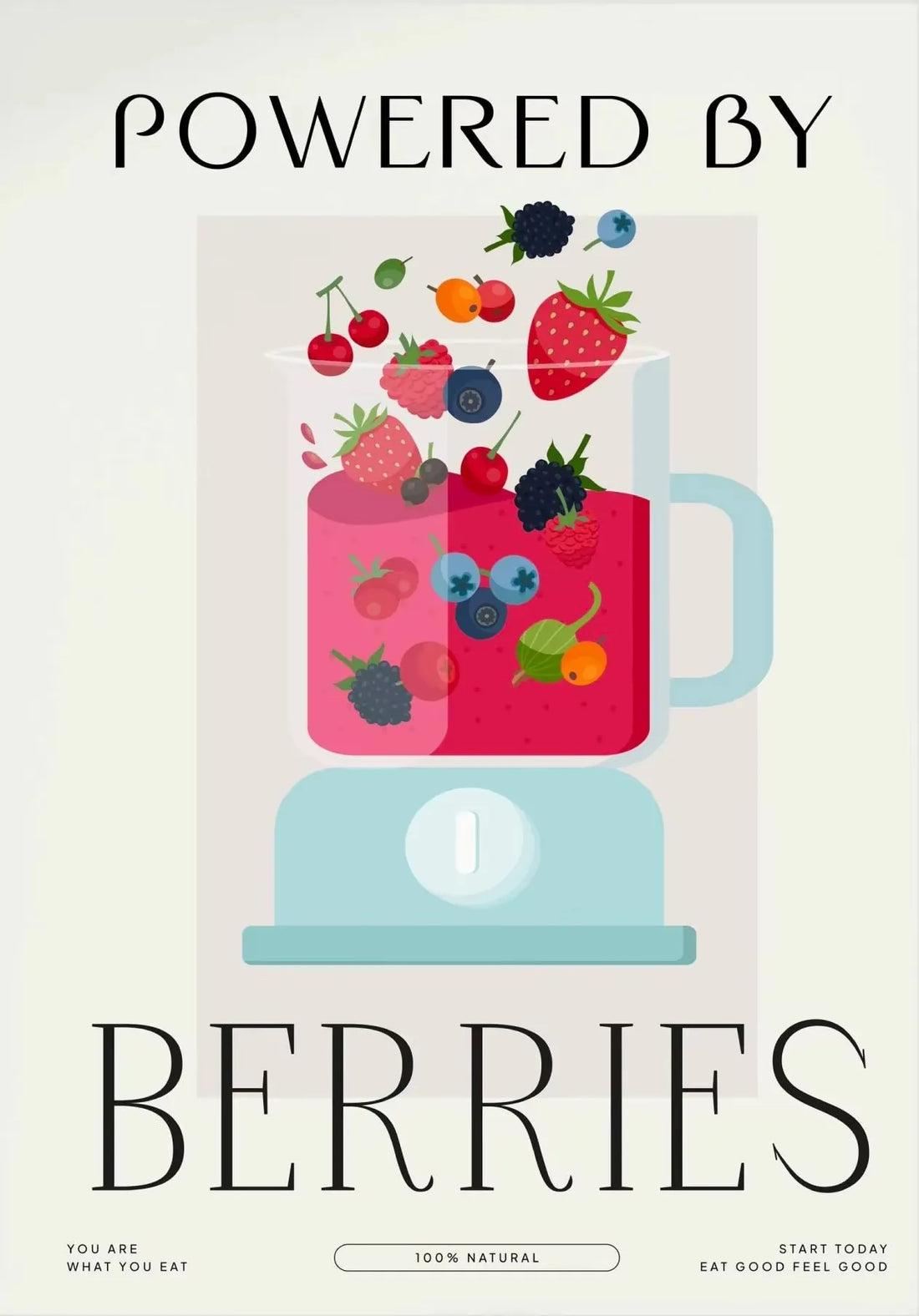 Eat More Fruits & Veggies Kitchen Wall Art – Canvas Poster (Frameless)