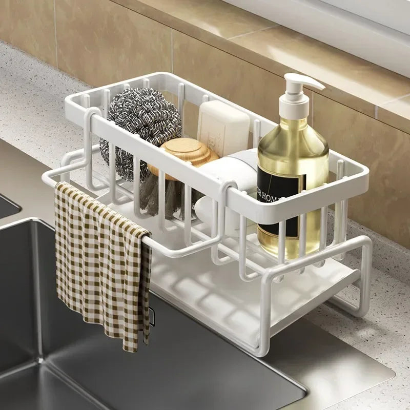 No-Punch Sink Rack – Kitchen Shelf & Drainage Storage Organizer