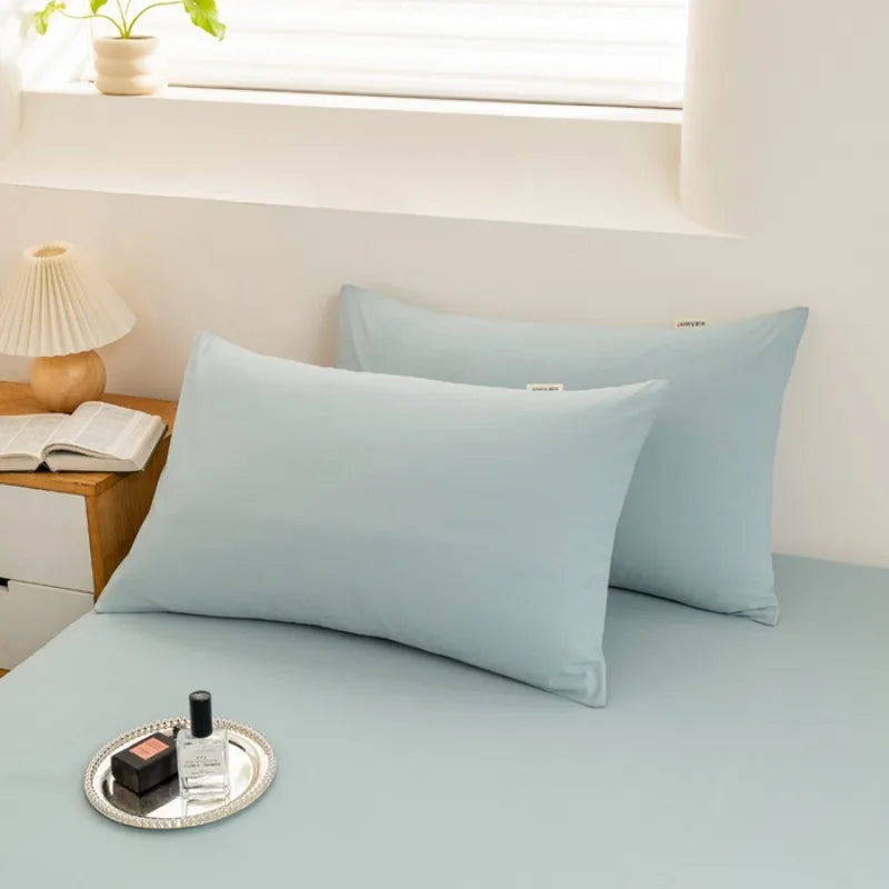 2025 Pure Cotton Yarn-Dyed Pillowcase – Solid Color Washed Cotton 48x74cm