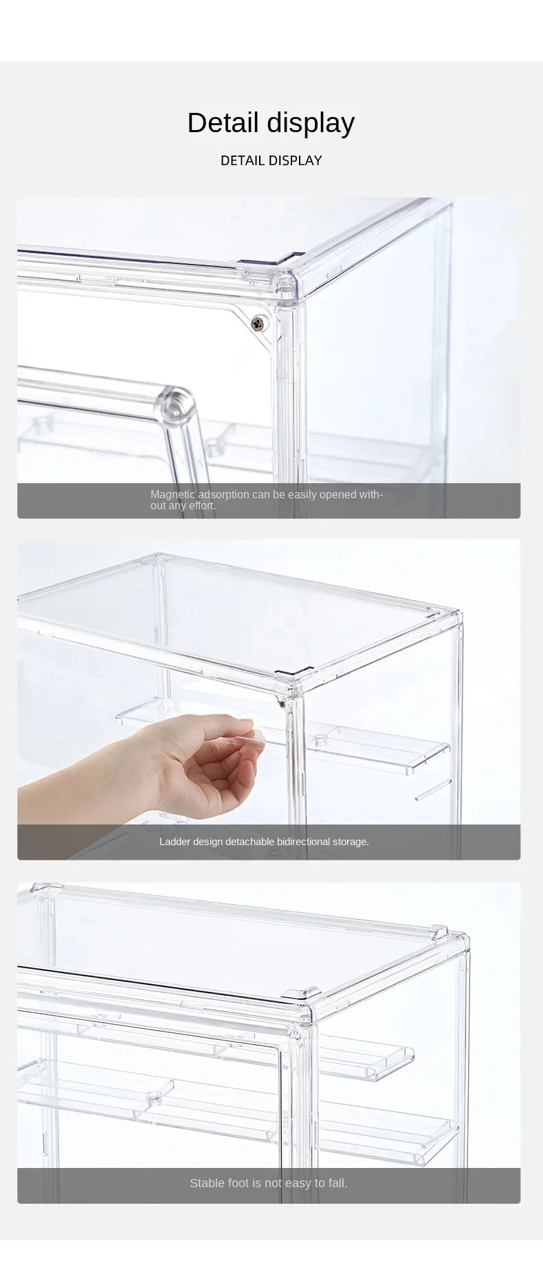 3-Layer Transparent Acrylic Display Rack – Ladder Organizer for Figures, Models, Jewelry & Collectibles