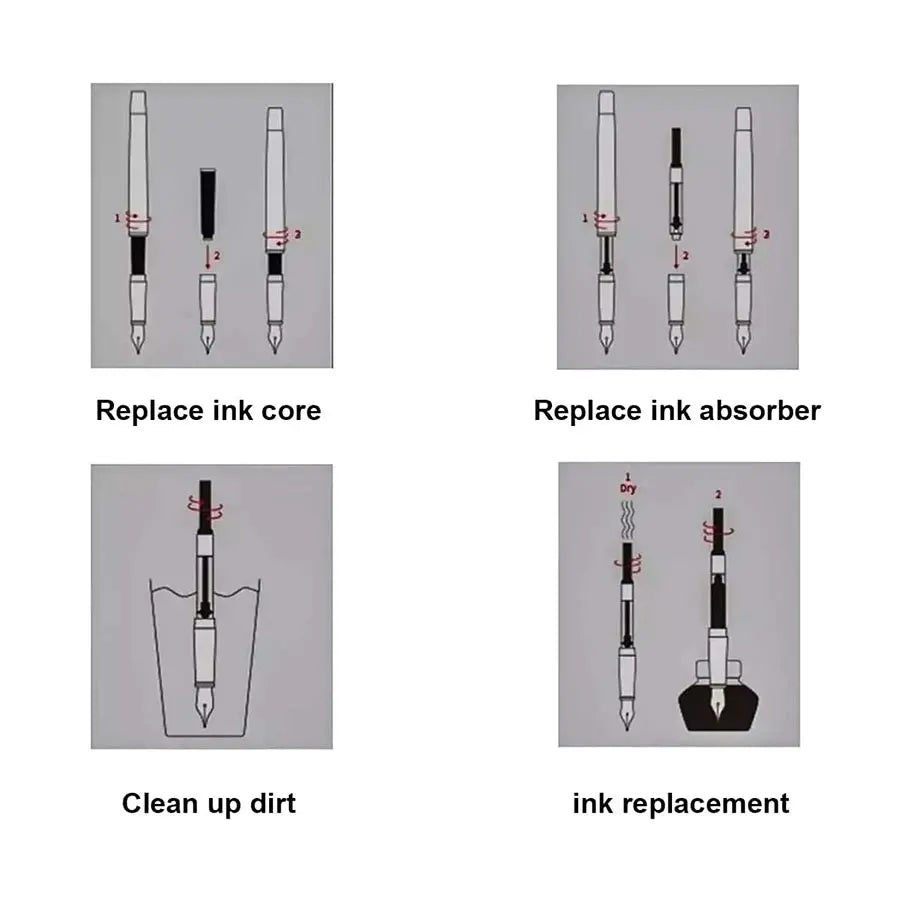 Retro Metal Fountain Pen with Replaceable Ink – Elegant Writing Gift (1–100pcs Set)