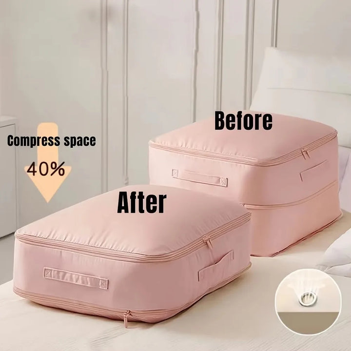 Heavy-Duty Self-Compressing Storage Bag for Clothes & Bedding