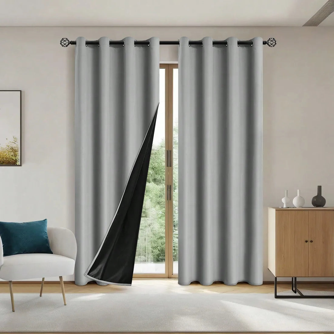 Solid Blackout Curtain with Grommets – Bedroom Privacy Drape (1pc)