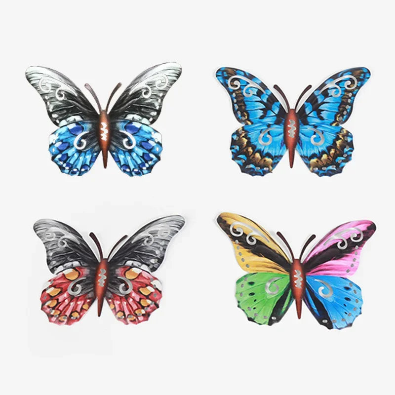 4Pcs Metal Butterfly Wall Art – Hanging Iron Decor