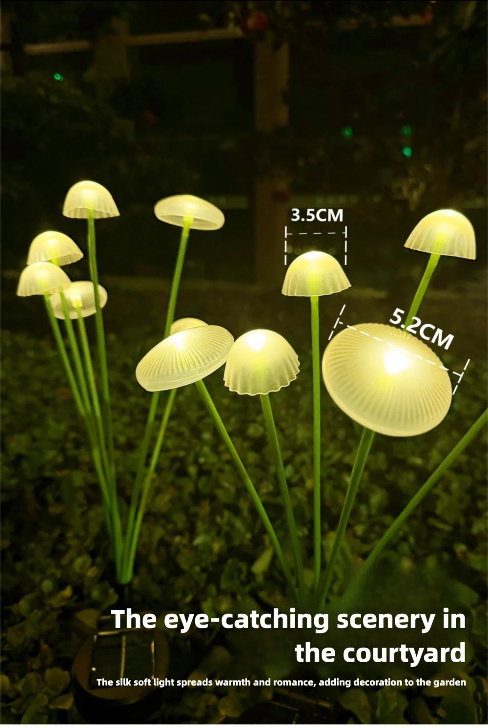 LED Solar Jellyfish Mushroom Fairy Light – RGB Waterproof Garden Lamp
