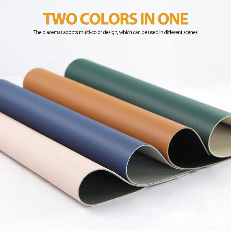 Leather Table Placemats – Heat Resistant, Waterproof, Non-Slip (1/4/6pcs)