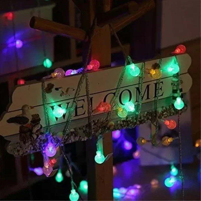 Solar Crystal Fairy String Lights – 8 Modes Waterproof Outdoor Garland