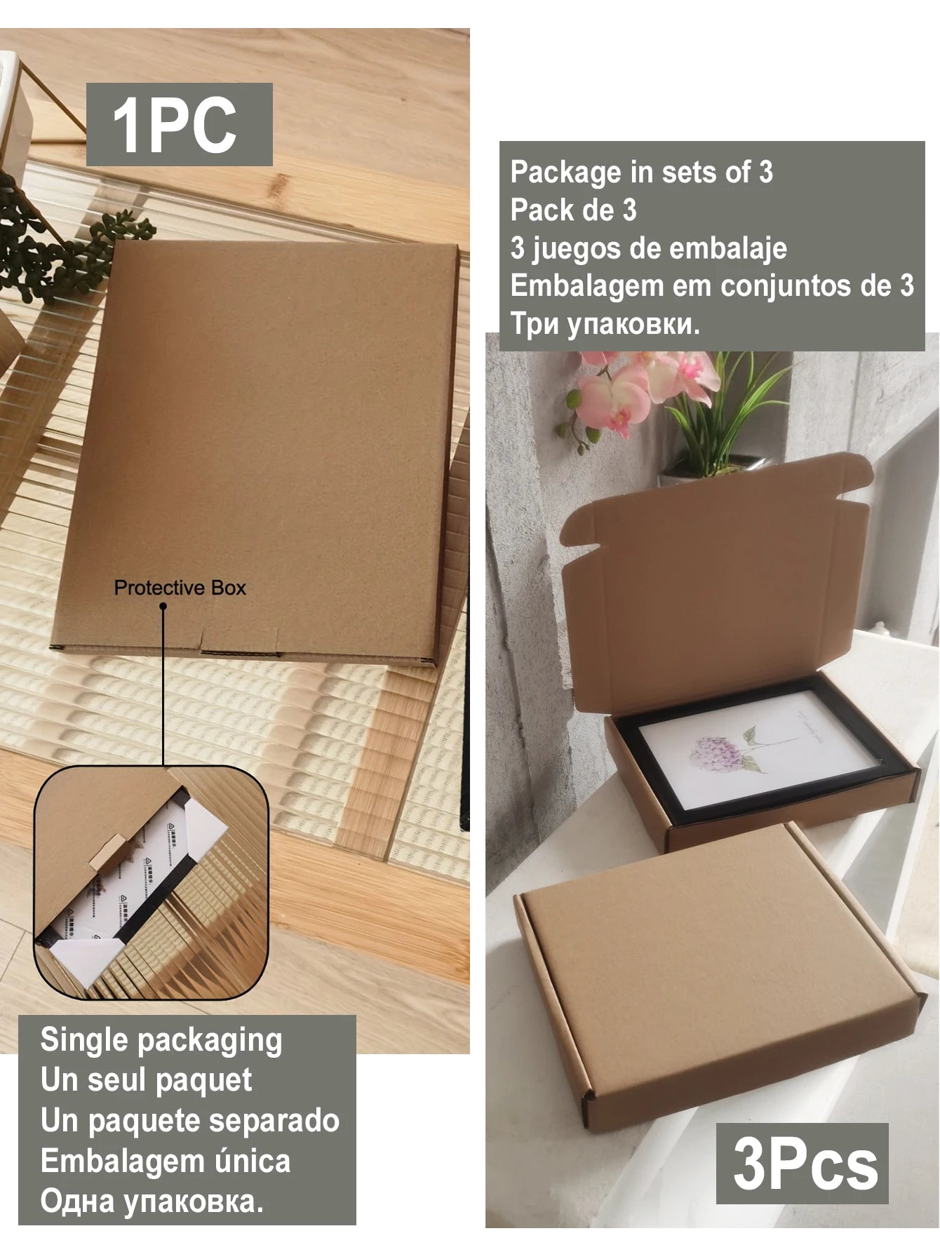 1Pc/3Pcs Wall Gallery Photo Frames – A4, 15x20, 20x25 cm for Tabletop or Wall Mount Display