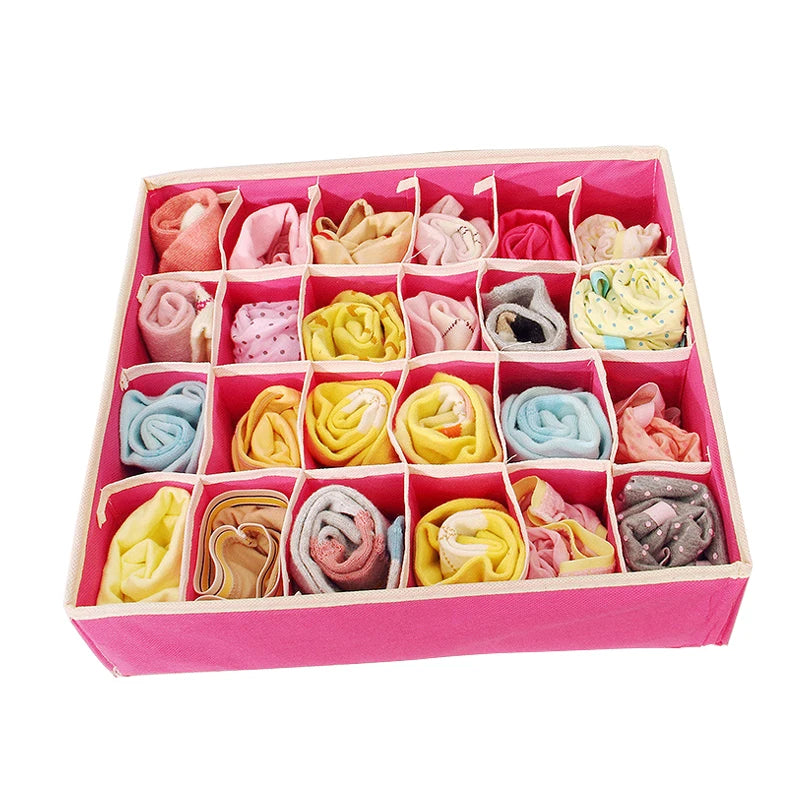 Foldable Underwear Drawer Organizer – Storage Box for Socks, Bras, Scarves & Ties