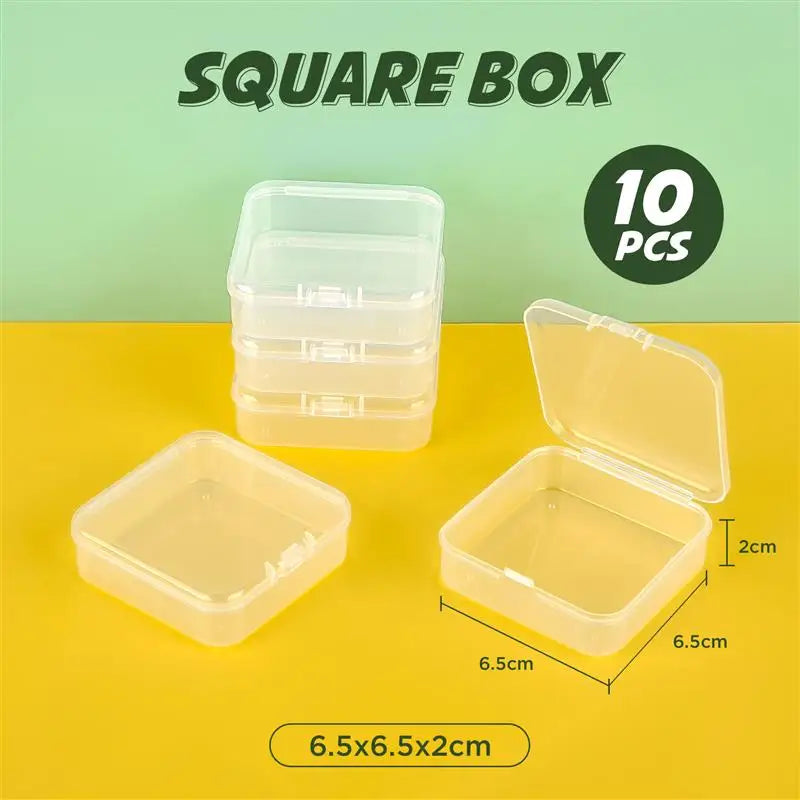 10 Pcs Rectangular Translucent Plastic Storage Boxes