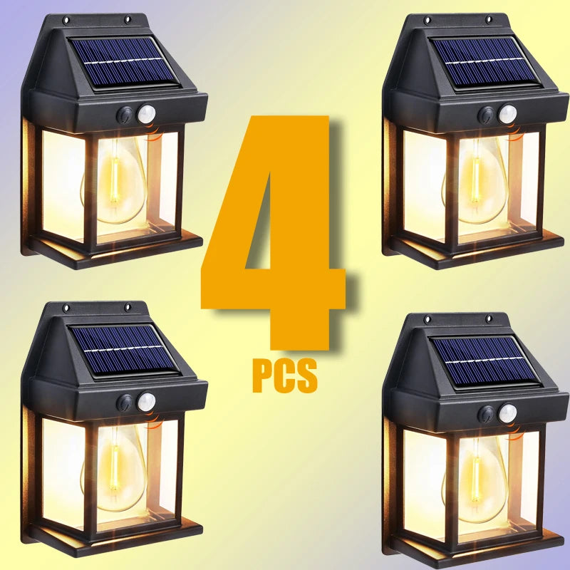 Solar Wall Light with Motion Sensor – Waterproof Outdoor LED Lamp, 3 Modes