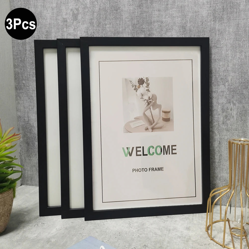 1Pc/3Pcs Wall Gallery Photo Frames – A4, 15x20, 20x25 cm for Tabletop or Wall Mount Display
