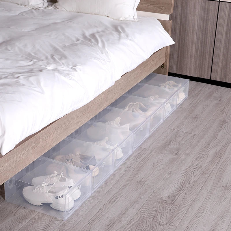 6 Pcs Transparent Dustproof Shoe Storage Boxes