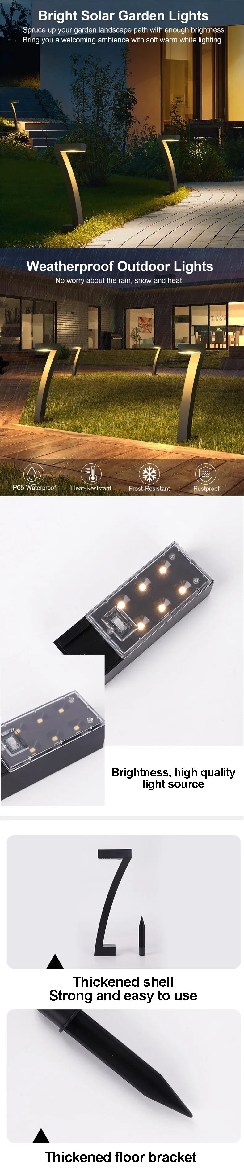 4/8 Pcs Solar LED Garden Lights – IP65 Waterproof Pathway Spotlights