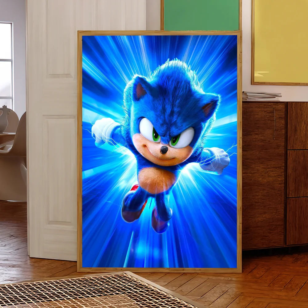 Sonic the Hedgehog 3 Poster – Self-Adhesive Cartoon Wall Sticker