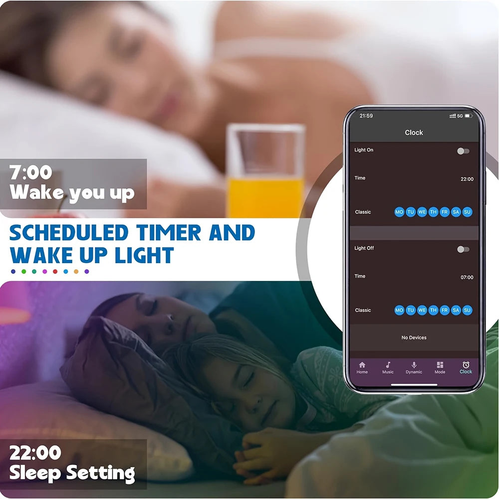 RGB LED Strip Lights – 5m/10m/20m/30m Flexible Tape with APP Control for Bedroom & Home Décor