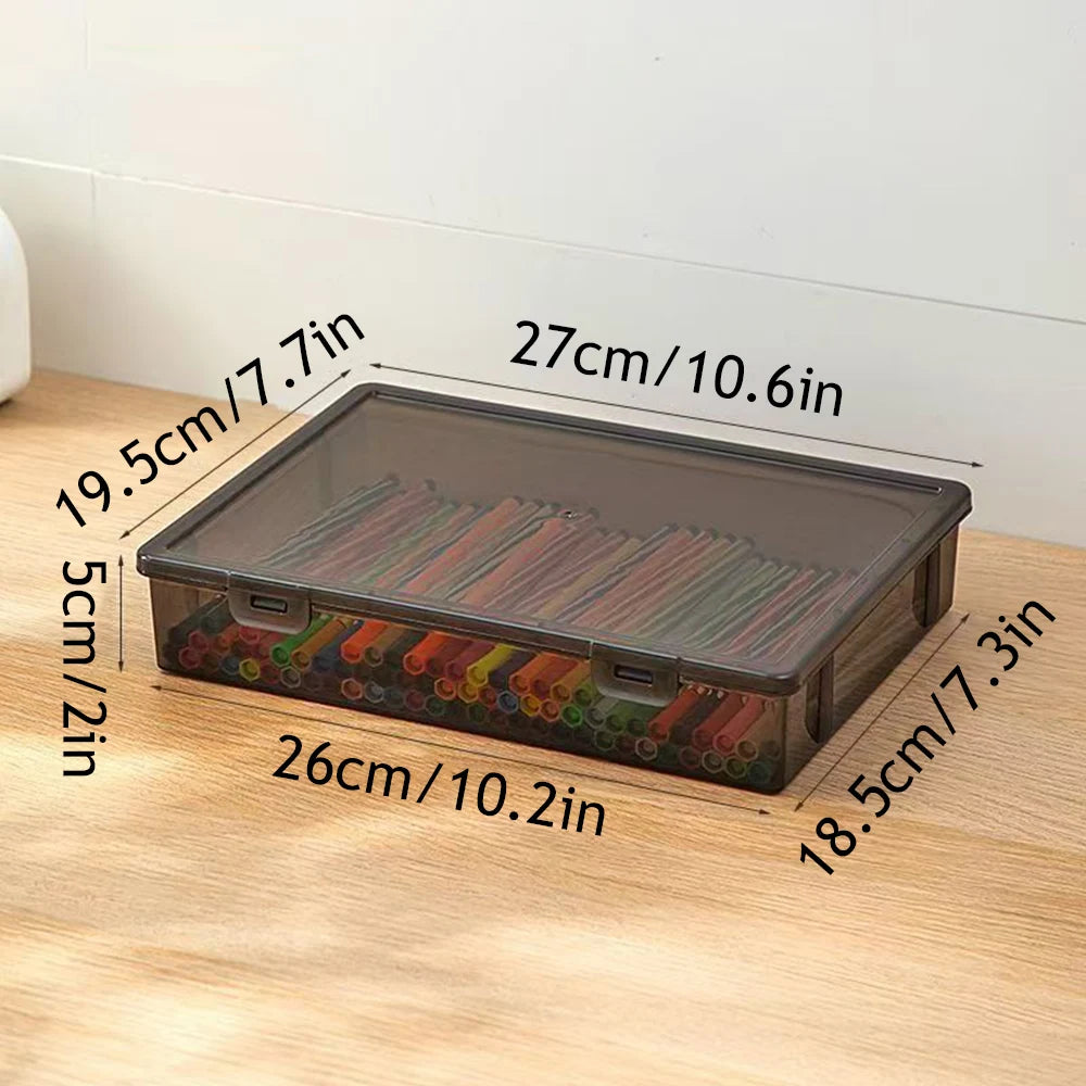 Large Capacity Transparent Plastic Document Storage Box