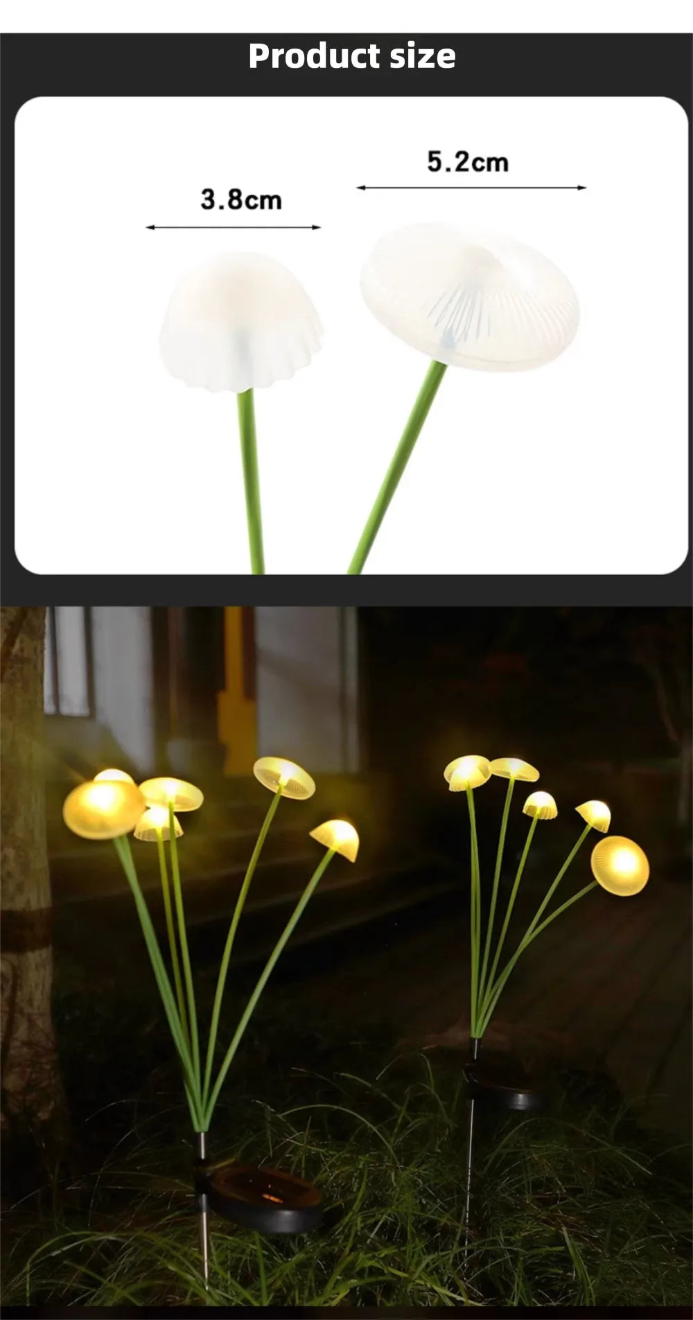 LED Solar Jellyfish Mushroom Fairy Light – RGB Waterproof Garden Lamp