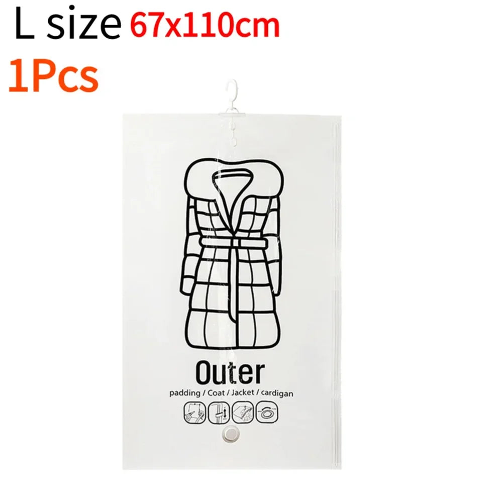 Hanging Transparent Vacuum Storage Bag with Air Pump