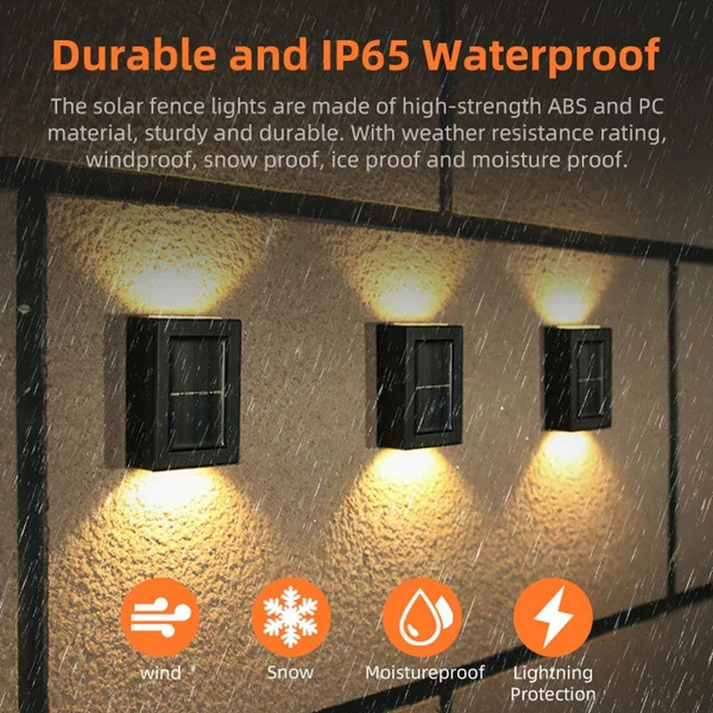 Solar Up & Down Wall Spot Lights – Outdoor Waterproof Decorative Garden Lamp