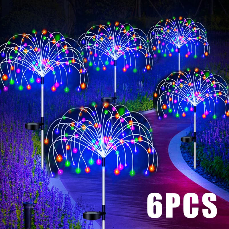 Solar Firework LED Garden Stake Lights – Waterproof Outdoor Décor