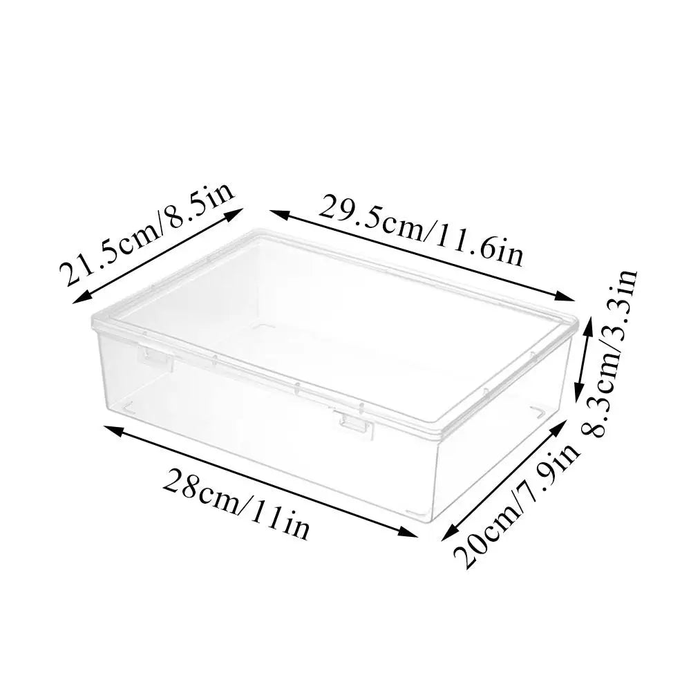 Large Capacity Transparent Plastic Document Storage Box
