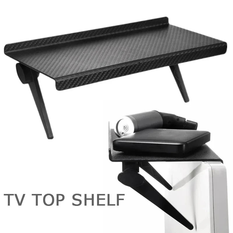 Screen Top Storage Rack – No-Drill Shelf for TV & Computer