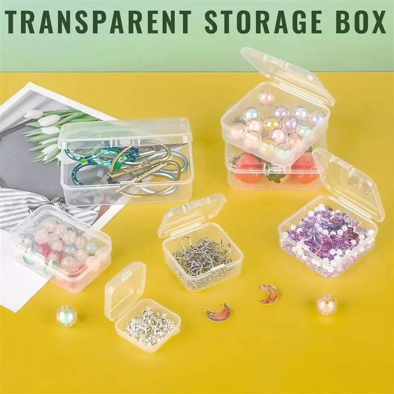10 Pcs Rectangular Translucent Plastic Storage Boxes