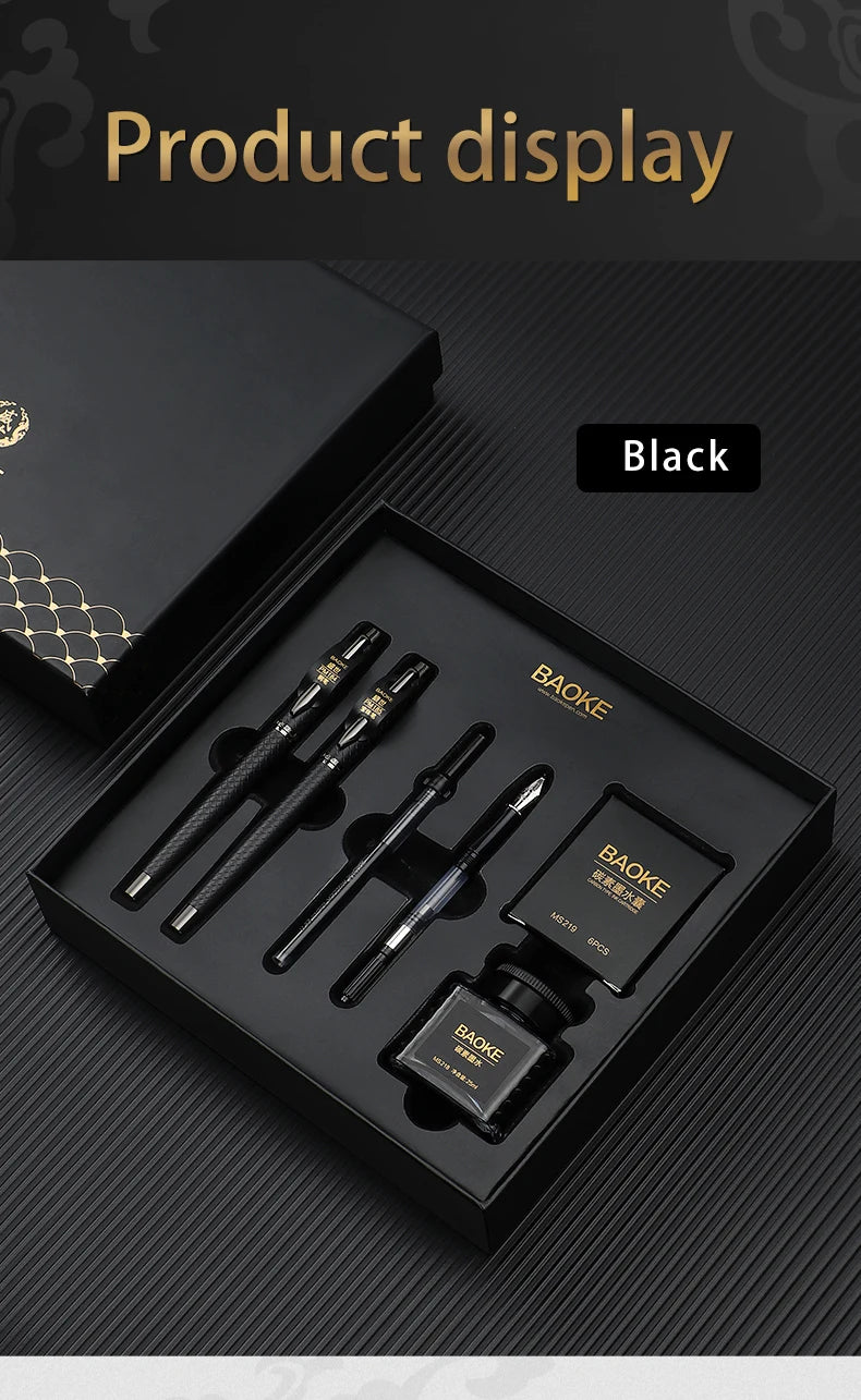 BAOKE T18/T19/T20 Fountain Pen Gift Set – Smooth Writing with Ink & Cartridges