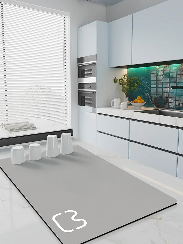 Absorbent Kitchen Dish Drying Mat – Quick Dry Coffee & Tableware Drain Pad