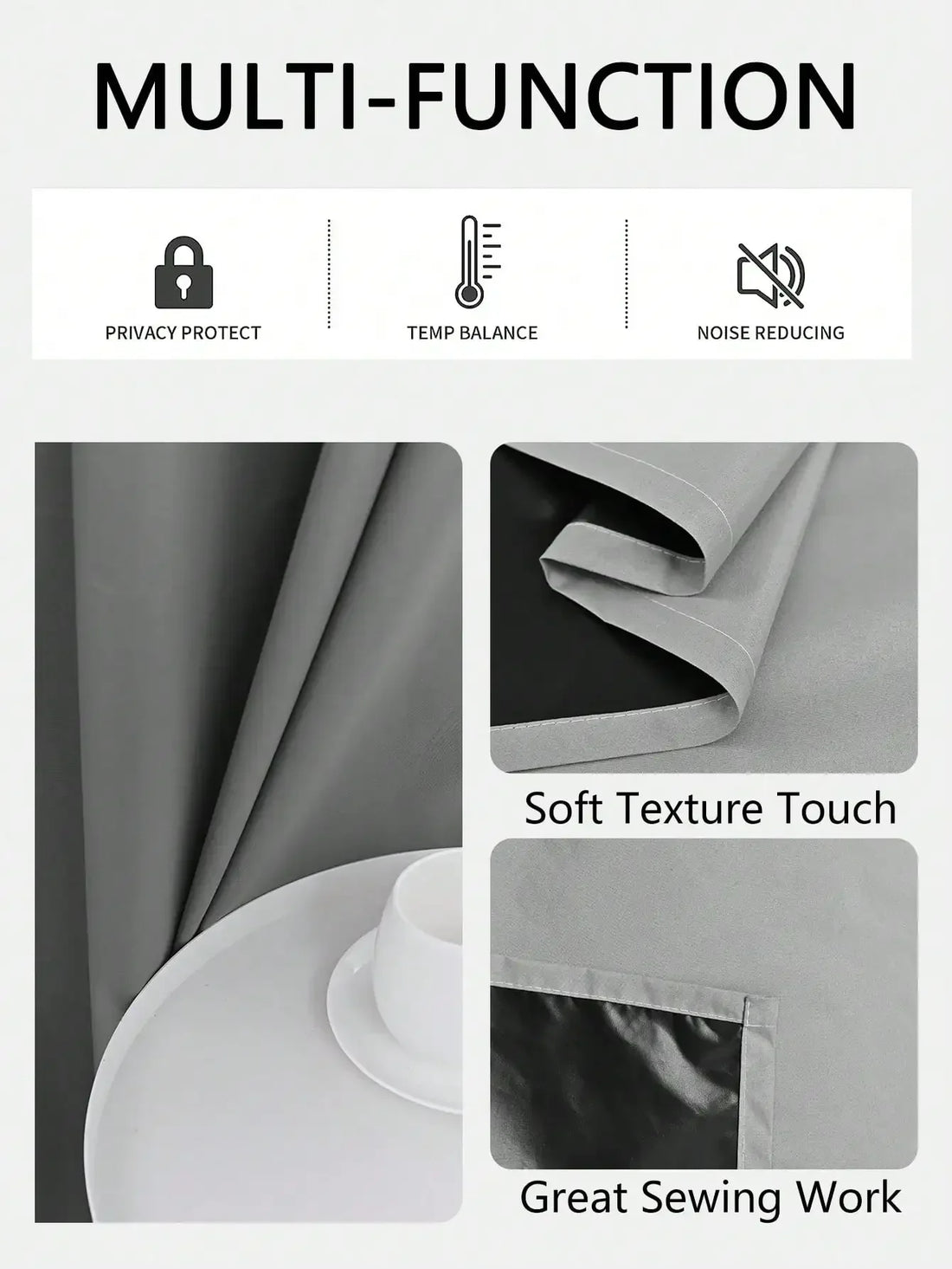 Solid Blackout Curtain with Grommets – Bedroom Privacy Drape (1pc)