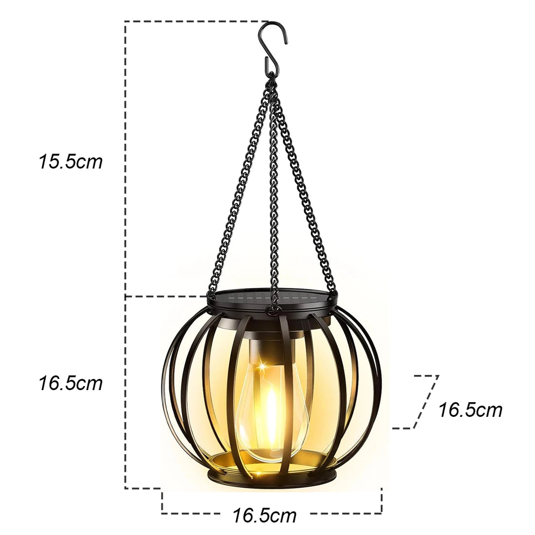 Solar LED Lantern with Daylight Sensor – Waterproof Outdoor Garden Light