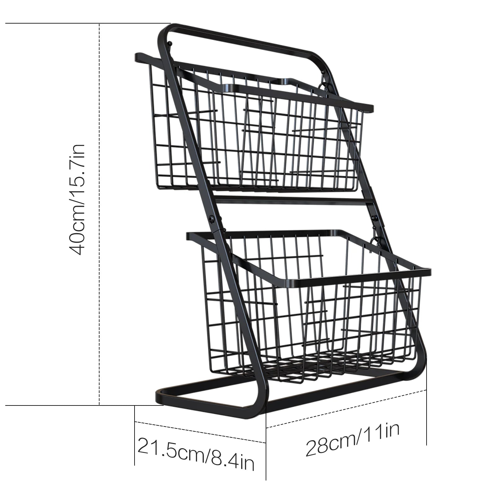 Black Multi-Layer Kitchen Vegetable & Fruit Storage Rack – Floor-to-Ceiling Organizer