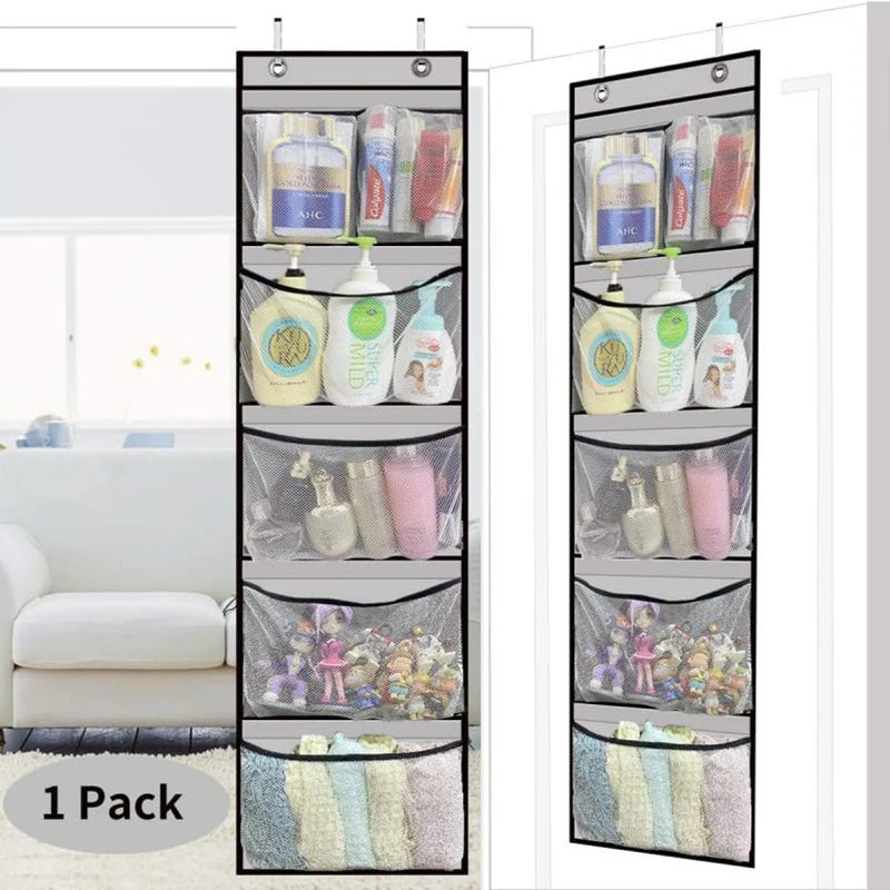 Over-the-Door Hanging Organizer with 5 Pockets – Grey