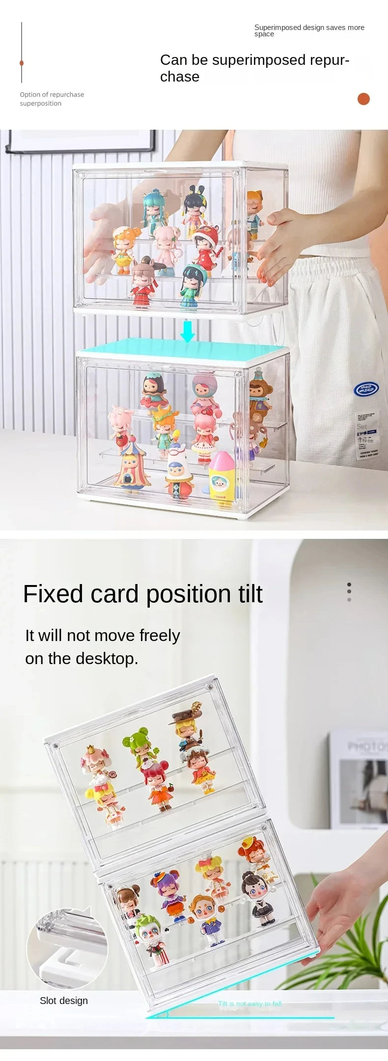 3-Layer Transparent Acrylic Display Rack – Ladder Organizer for Figures, Models, Jewelry & Collectibles