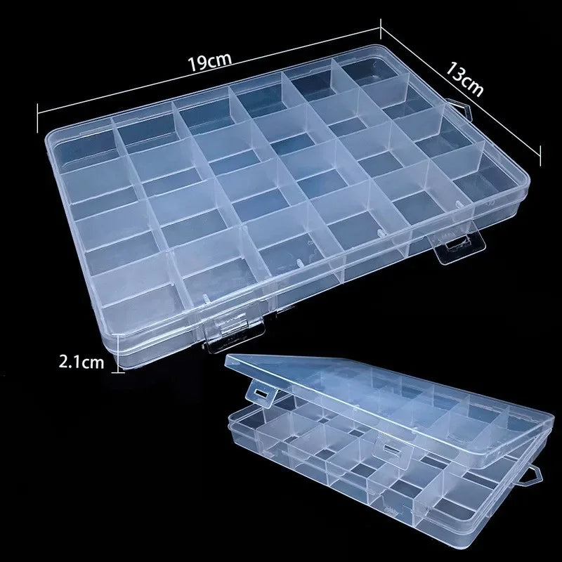 8-Style Clear Jewelry Organizer Box – Adjustable Compartment Storage