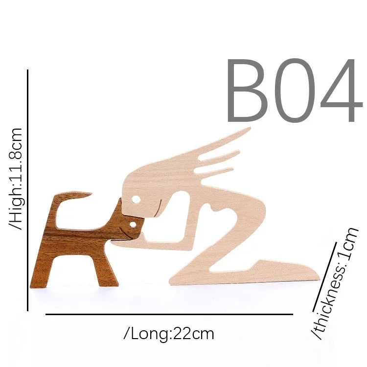 Wooden Puppy Figurine – Handmade Dog Craft Decoration & Gift